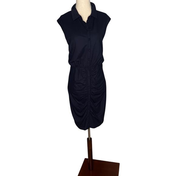 *NWOT GUESS Women's Button Up T-Shirt Navy Dress - Sz 10 - Picture 4 of 8